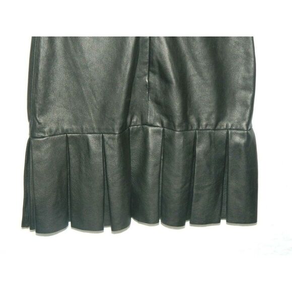 Ash‎ Studio Paris Dress Black Leather Pleated Sz 34 - Picture 4 of 8